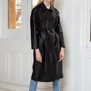 Pixie Market Faux Leather Trench Coat